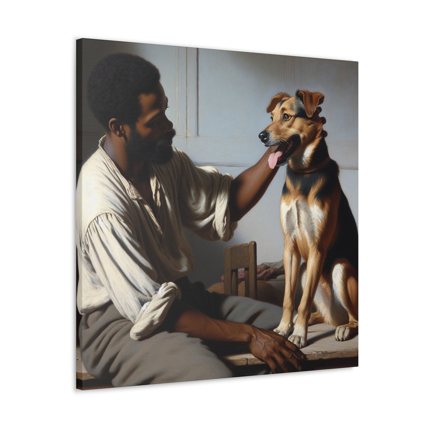 "Harmony: Man and Dog Bonding" - Canvas - Authentic4Us