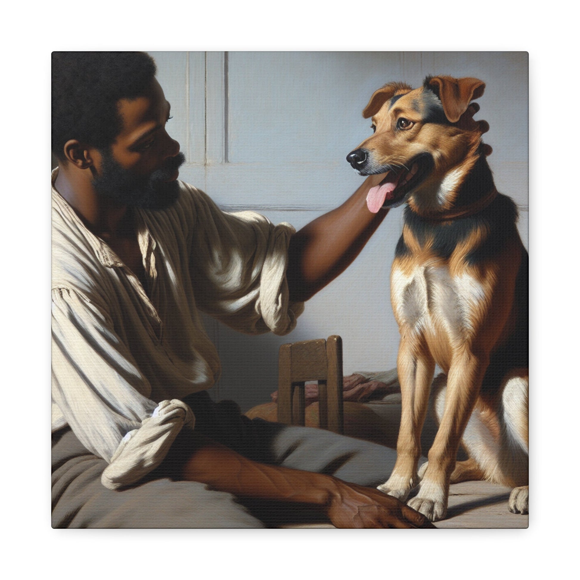 "Harmony: Man and Dog Bonding" - Canvas - Authentic4Us