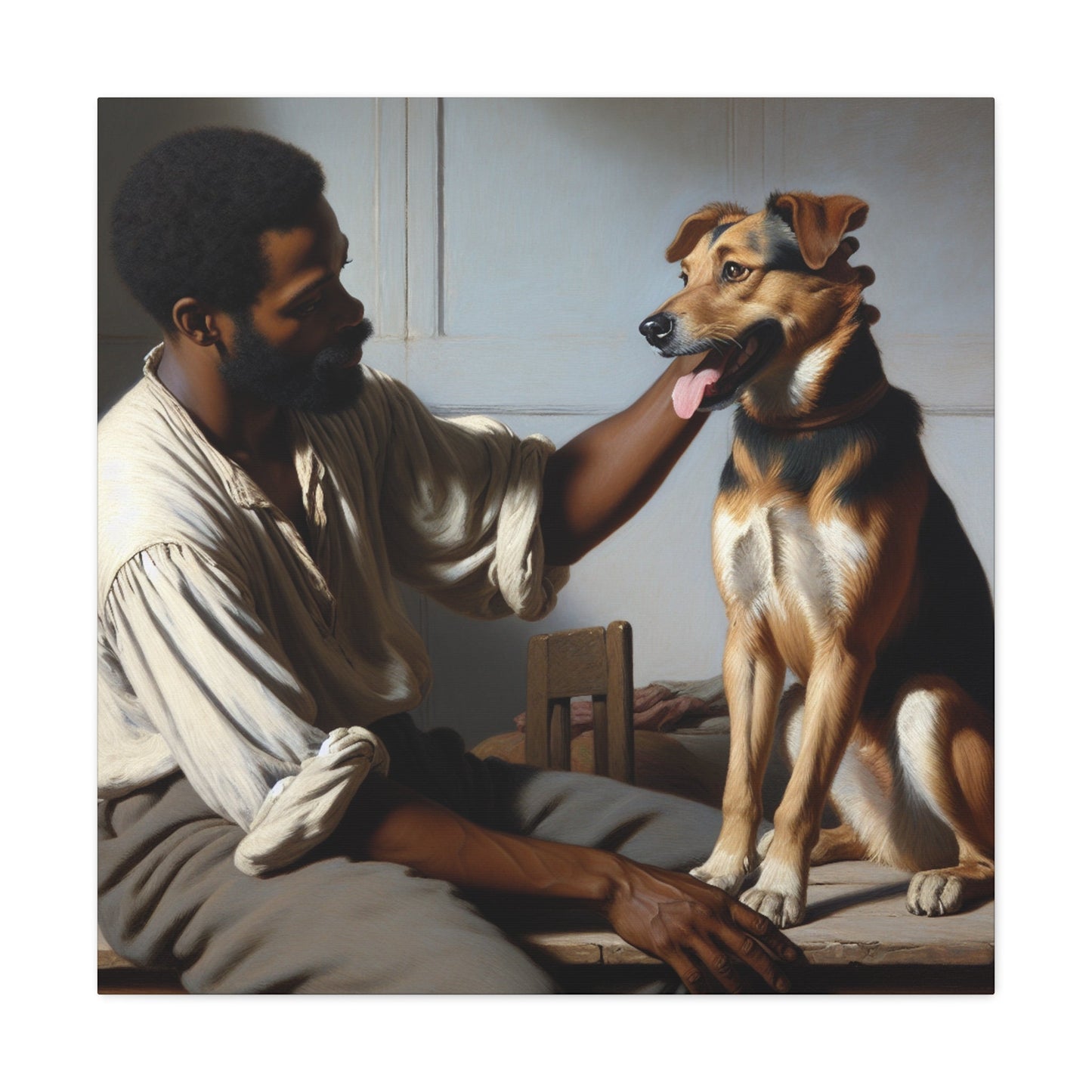 "Harmony: Man and Dog Bonding" - Canvas - Authentic4Us