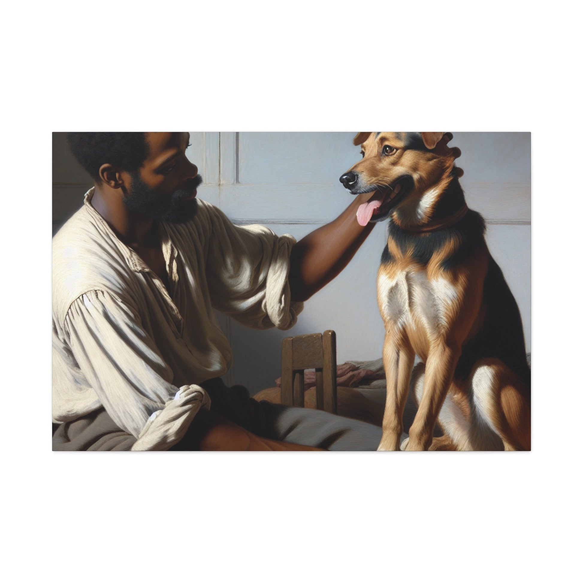 "Harmony: Man and Dog Bonding" - Canvas - Authentic4Us