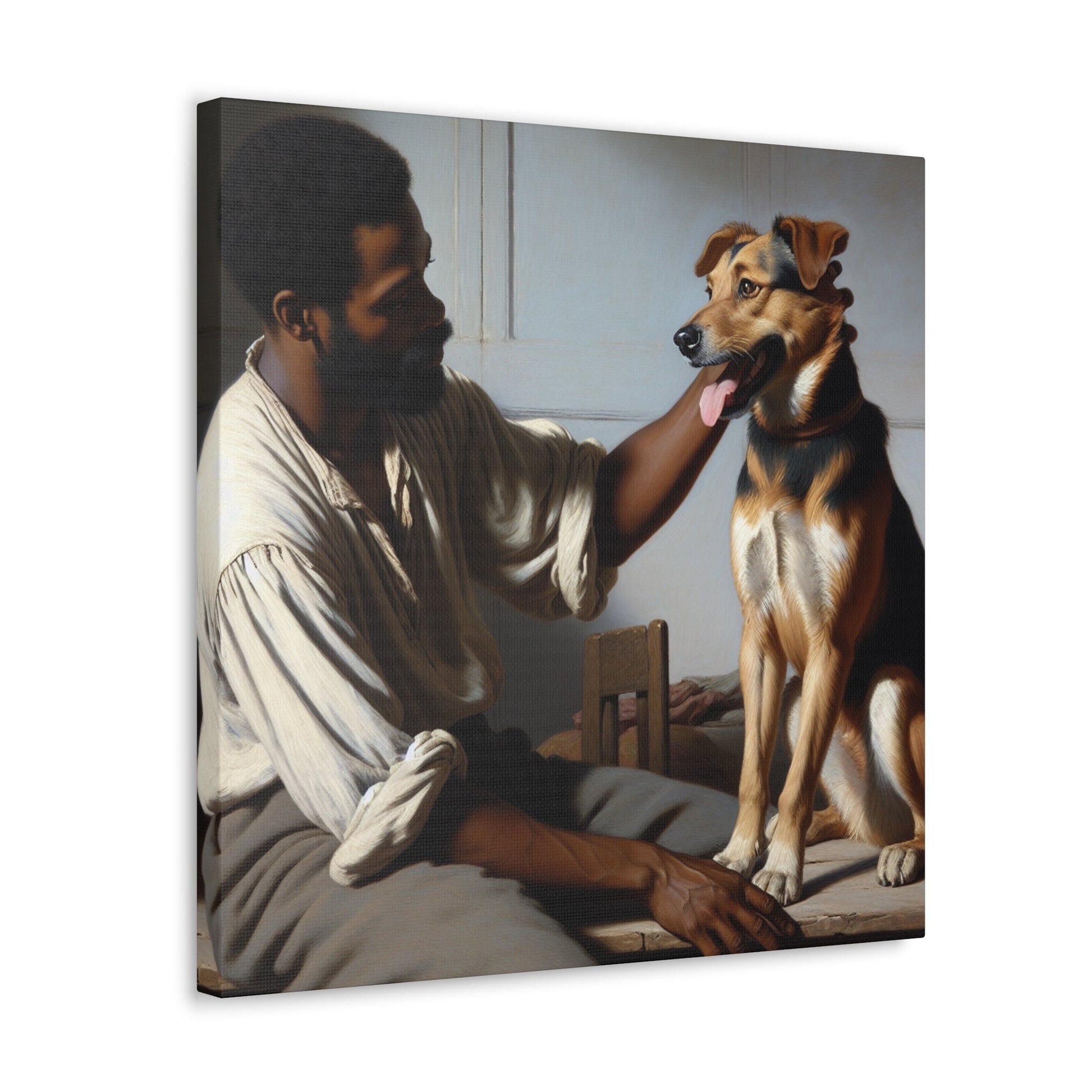 "Harmony: Man and Dog Bonding" - Canvas - Authentic4Us