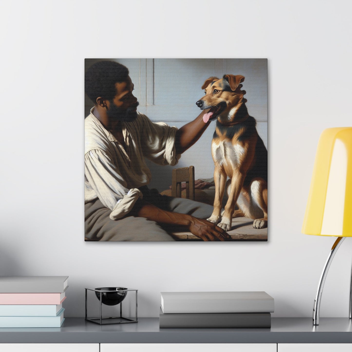 "Harmony: Man and Dog Bonding" - Canvas - Authentic4Us