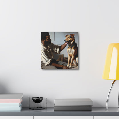 "Harmony: Man and Dog Bonding" - Canvas - Authentic4Us