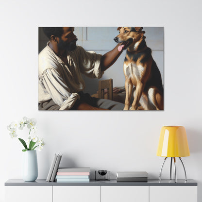 "Harmony: Man and Dog Bonding" - Canvas - Authentic4Us