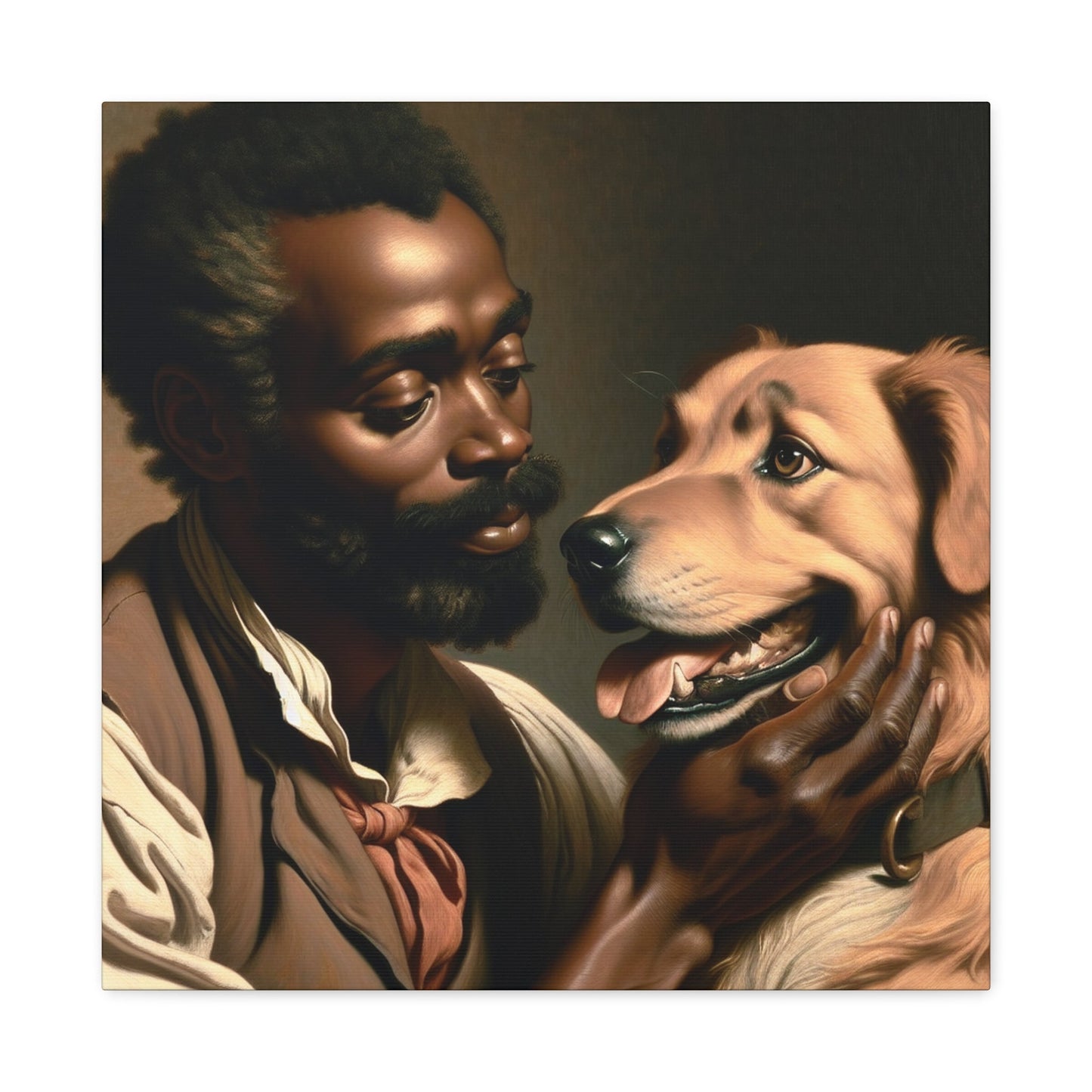 "Harmony of Love: Man and Dog" - Canvas - Authentic4Us