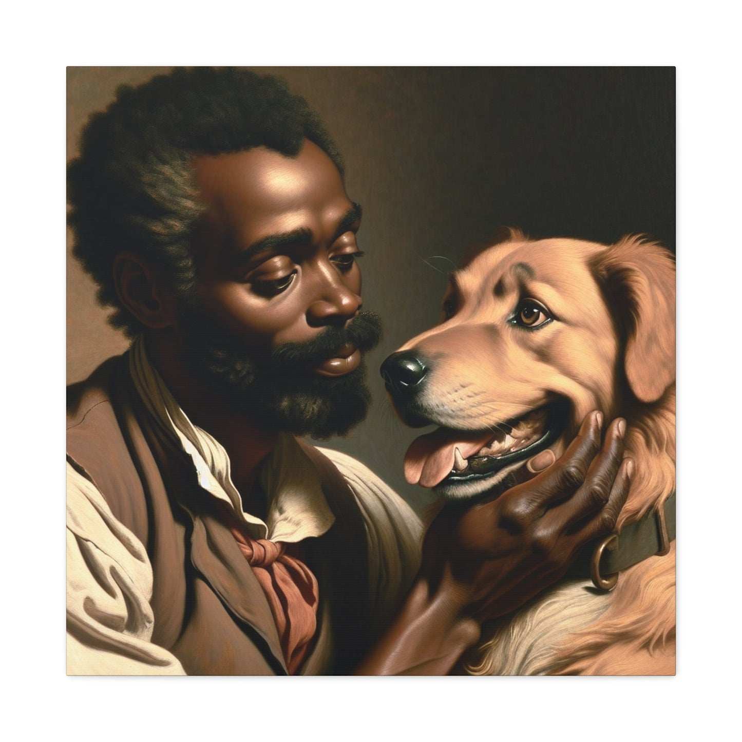 "Harmony of Love: Man and Dog" - Canvas - Authentic4Us