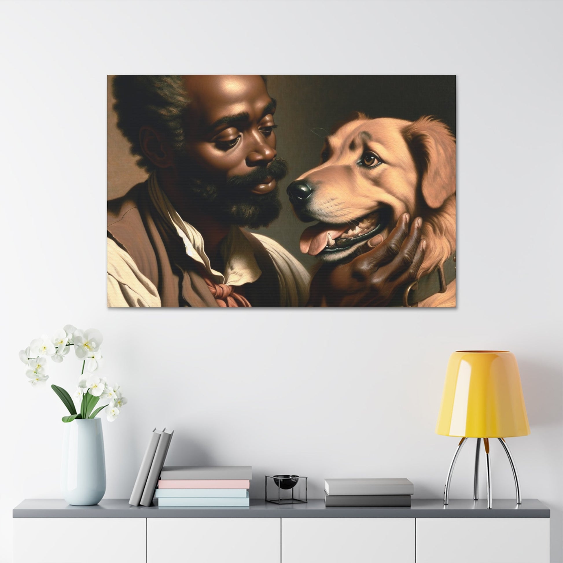 "Harmony of Love: Man and Dog" - Canvas - Authentic4Us