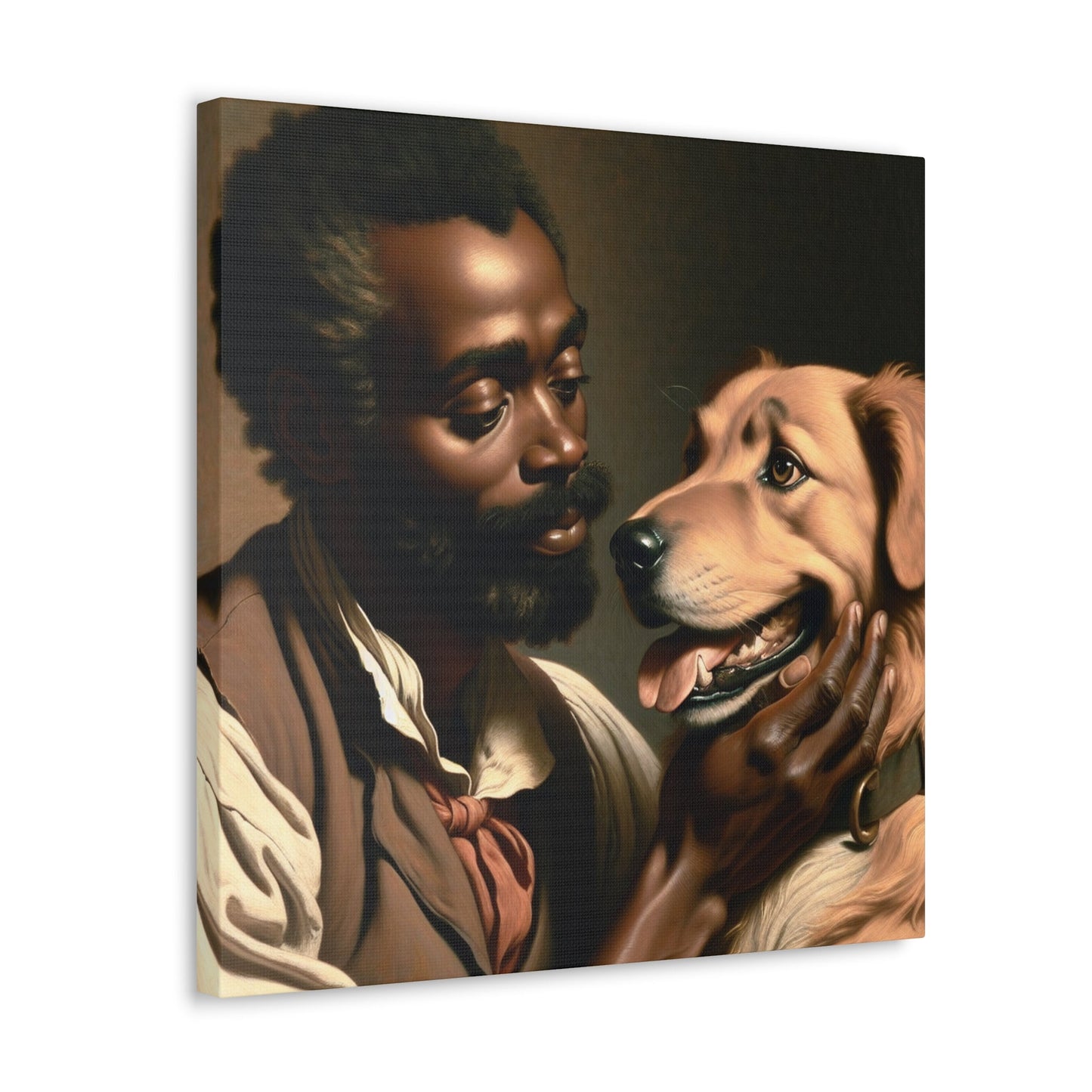 "Harmony of Love: Man and Dog" - Canvas - Authentic4Us