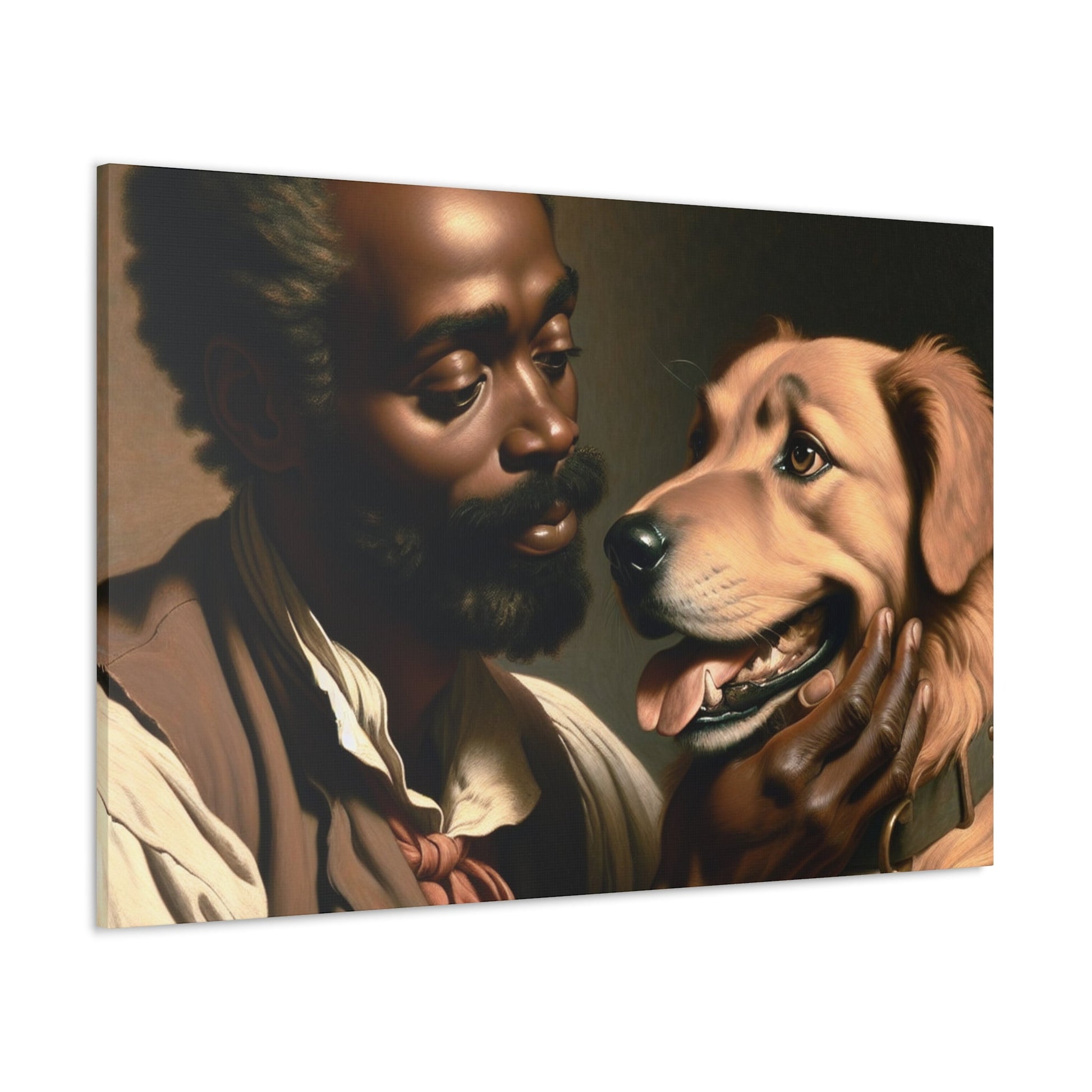 "Harmony of Love: Man and Dog" - Canvas - Authentic4Us