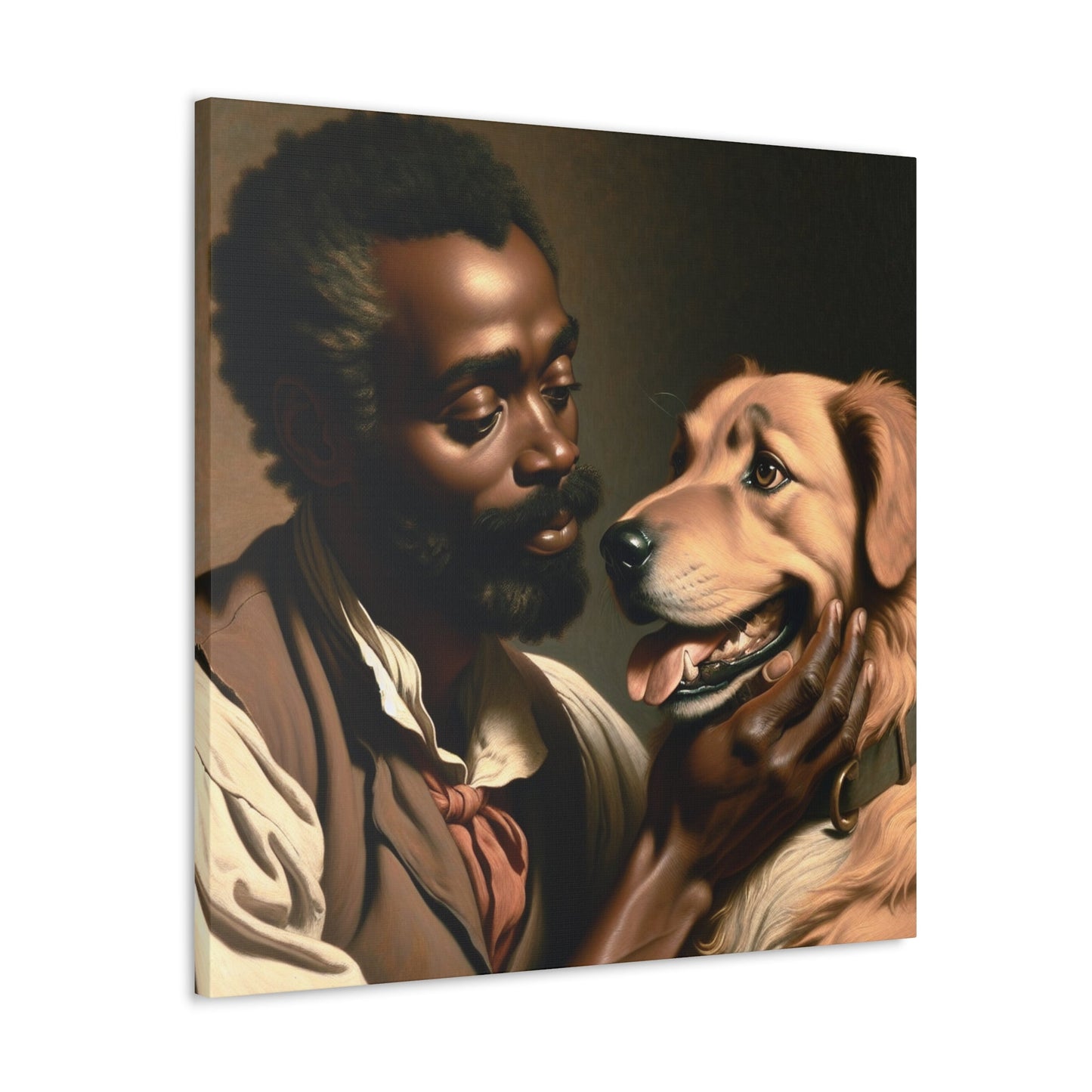 "Harmony of Love: Man and Dog" - Canvas - Authentic4Us