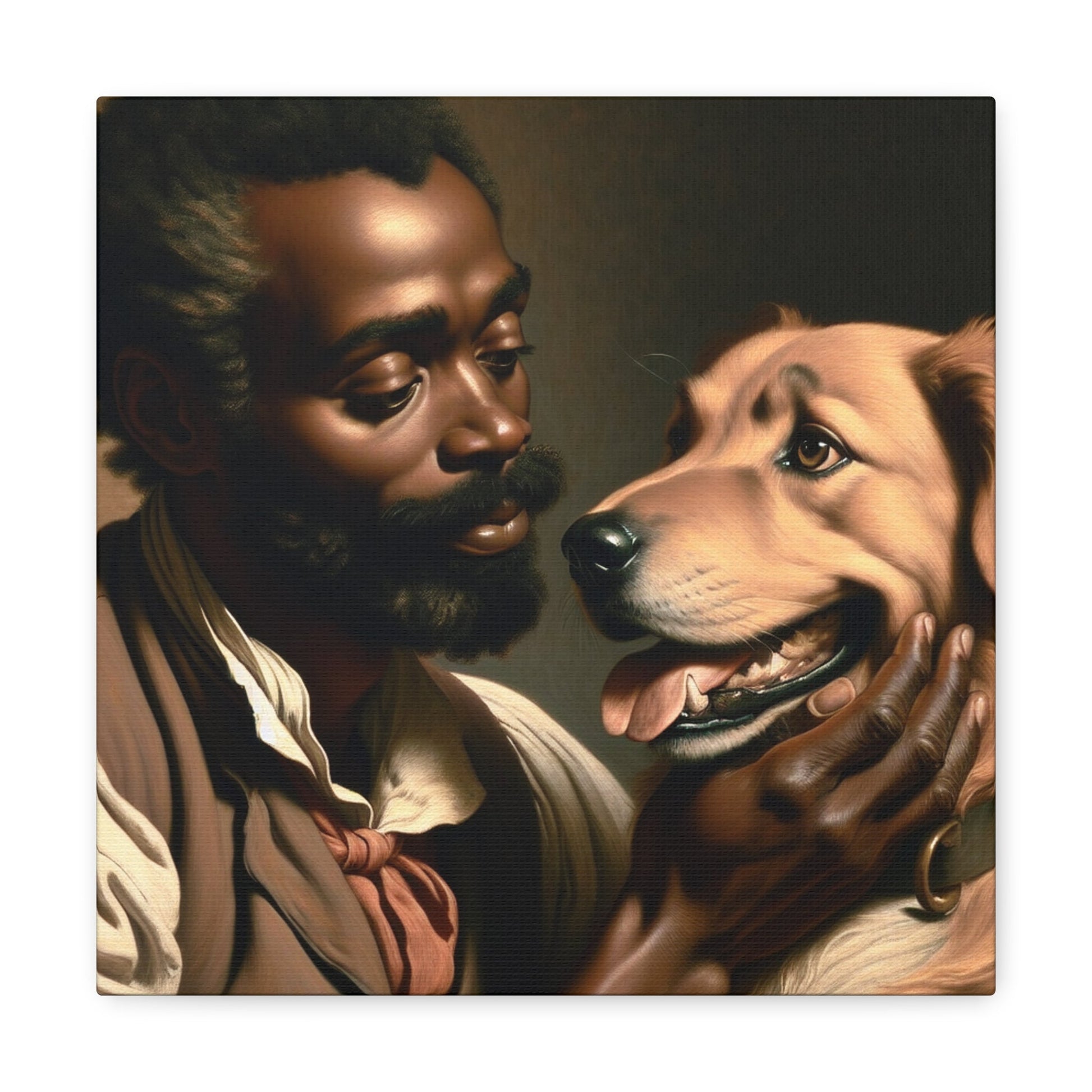 "Harmony of Love: Man and Dog" - Canvas - Authentic4Us