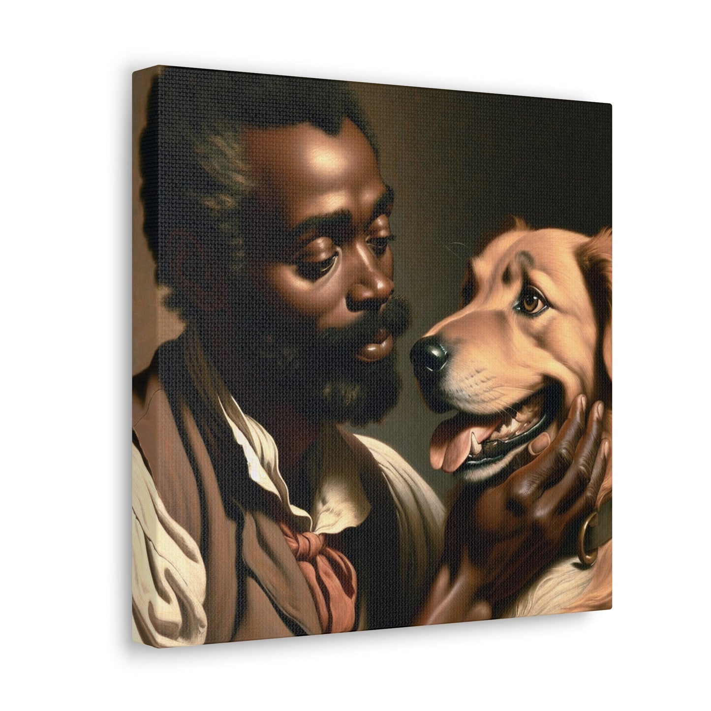 "Harmony of Love: Man and Dog" - Canvas - Authentic4Us