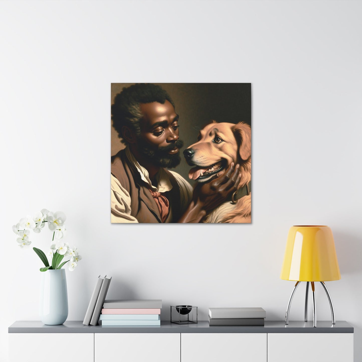 "Harmony of Love: Man and Dog" - Canvas - Authentic4Us