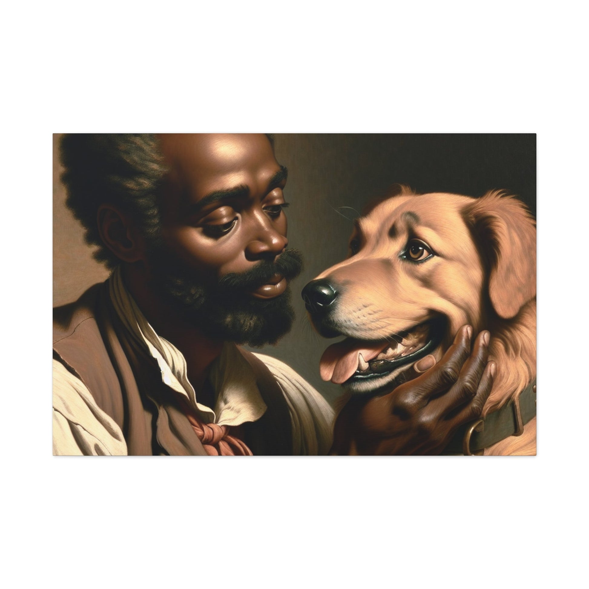 "Harmony of Love: Man and Dog" - Canvas - Authentic4Us