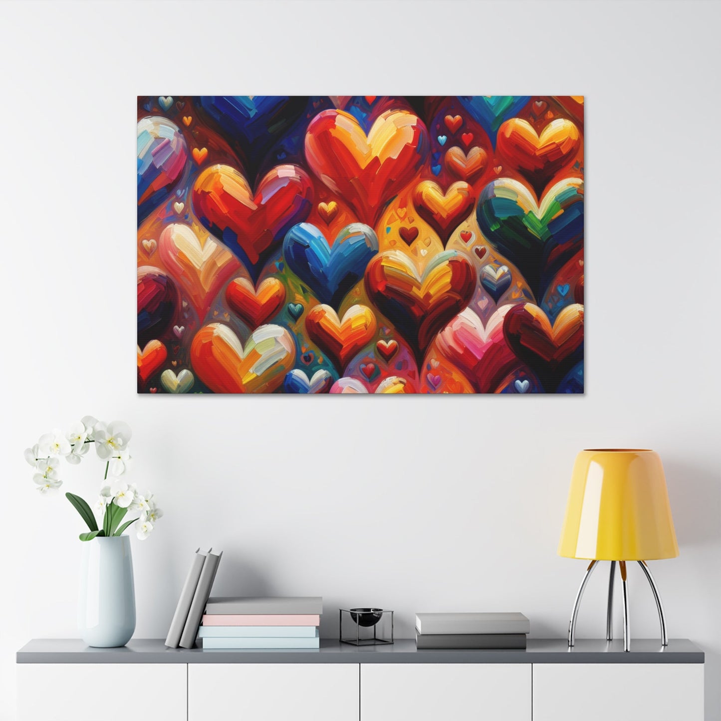 "Heartscape: Vibrant Love Explosion" - Canvas - Authentic4Us