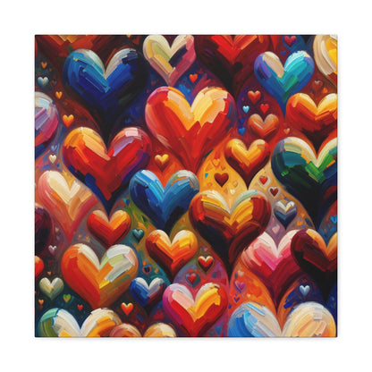 "Heartscape: Vibrant Love Explosion" - Canvas - Authentic4Us