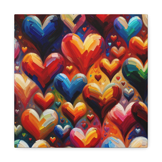 "Heartscape: Vibrant Love Explosion" - Canvas - Authentic4Us