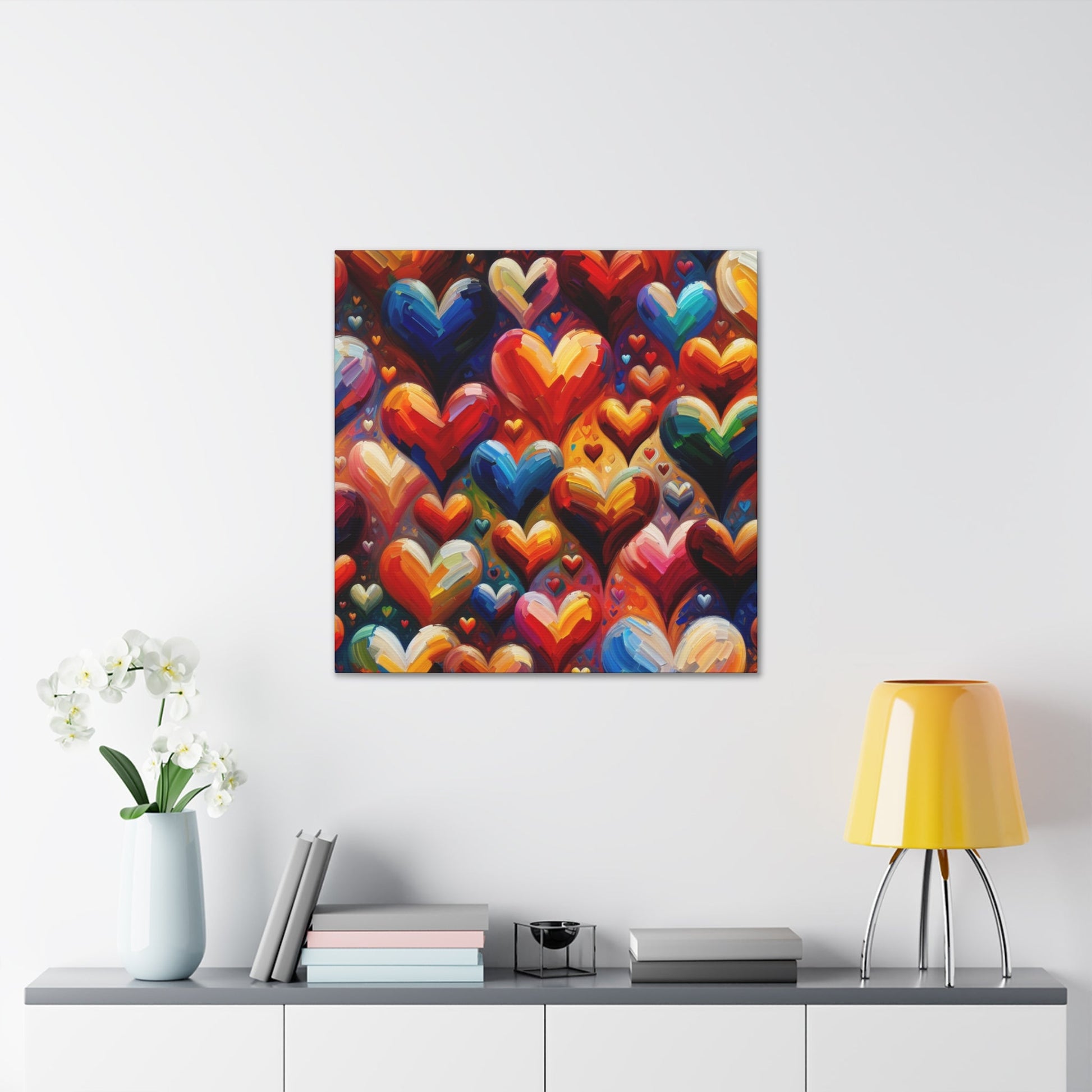 "Heartscape: Vibrant Love Explosion" - Canvas - Authentic4Us