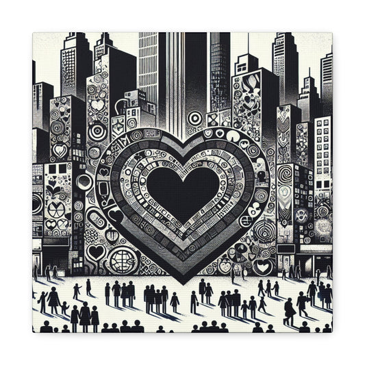 "Hustling Hearts: A Vibrant Cityscape" - Canvas - Authentic4Us