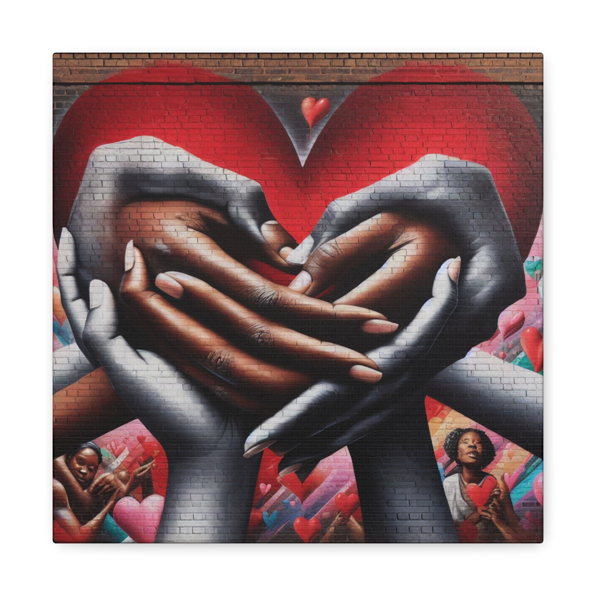 "Intertwined Hearts: A Mural Celebration of Love" - Canvas - Authentic4Us