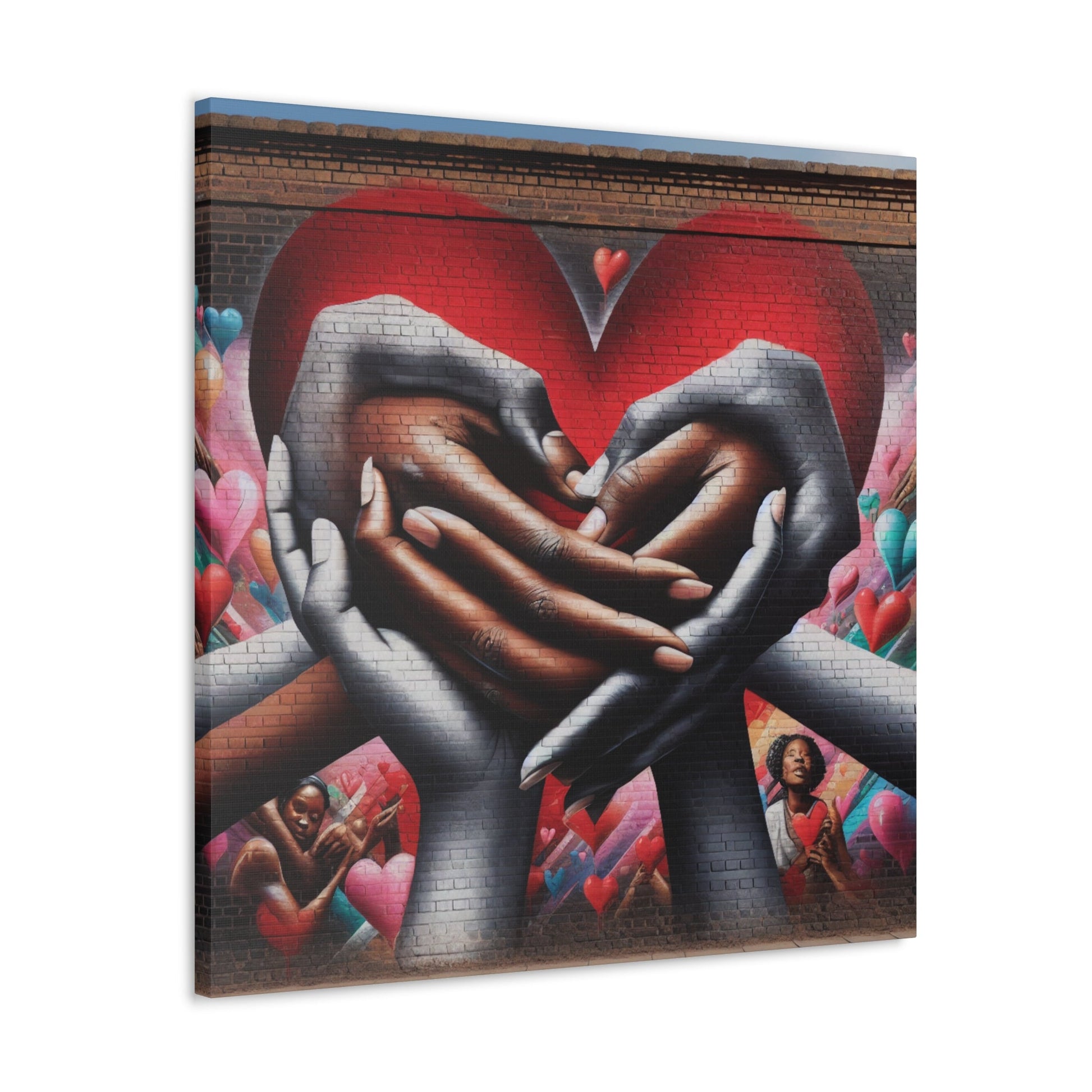 "Intertwined Hearts: A Mural Celebration of Love" - Canvas - Authentic4Us