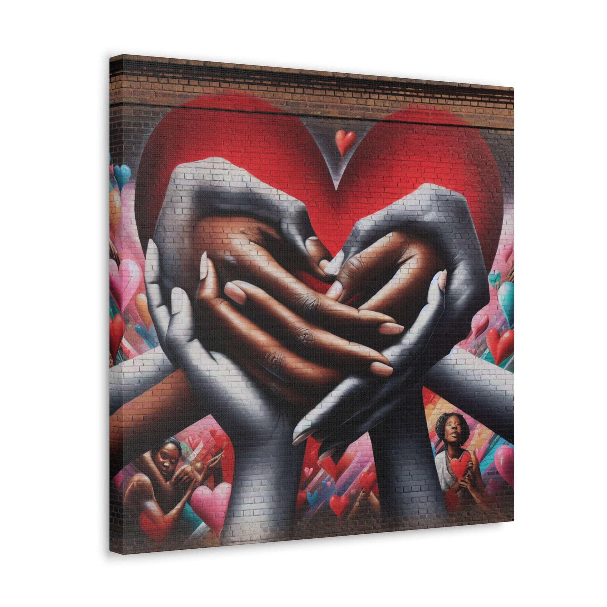 "Intertwined Hearts: A Mural Celebration of Love" - Canvas - Authentic4Us