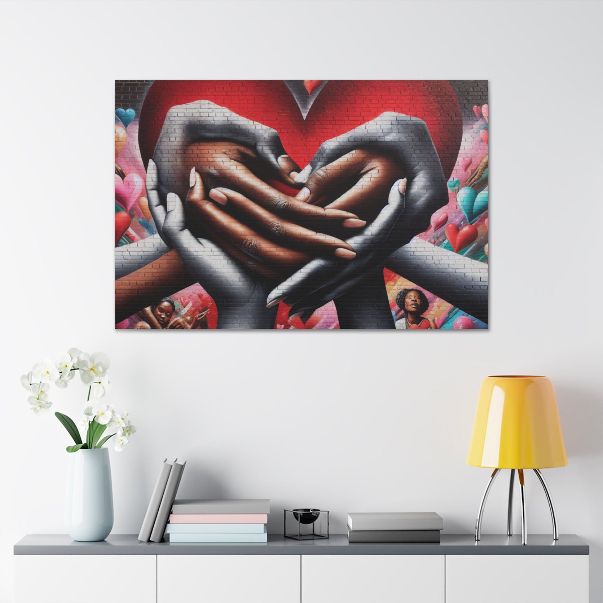 "Intertwined Hearts: A Mural Celebration of Love" - Canvas - Authentic4Us