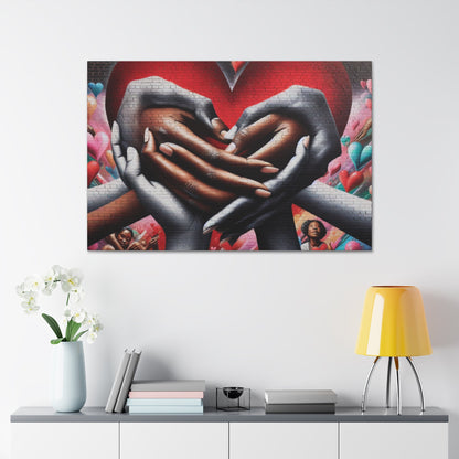 "Intertwined Hearts: A Mural Celebration of Love" - Canvas - Authentic4Us