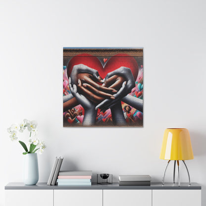 "Intertwined Hearts: A Mural Celebration of Love" - Canvas - Authentic4Us