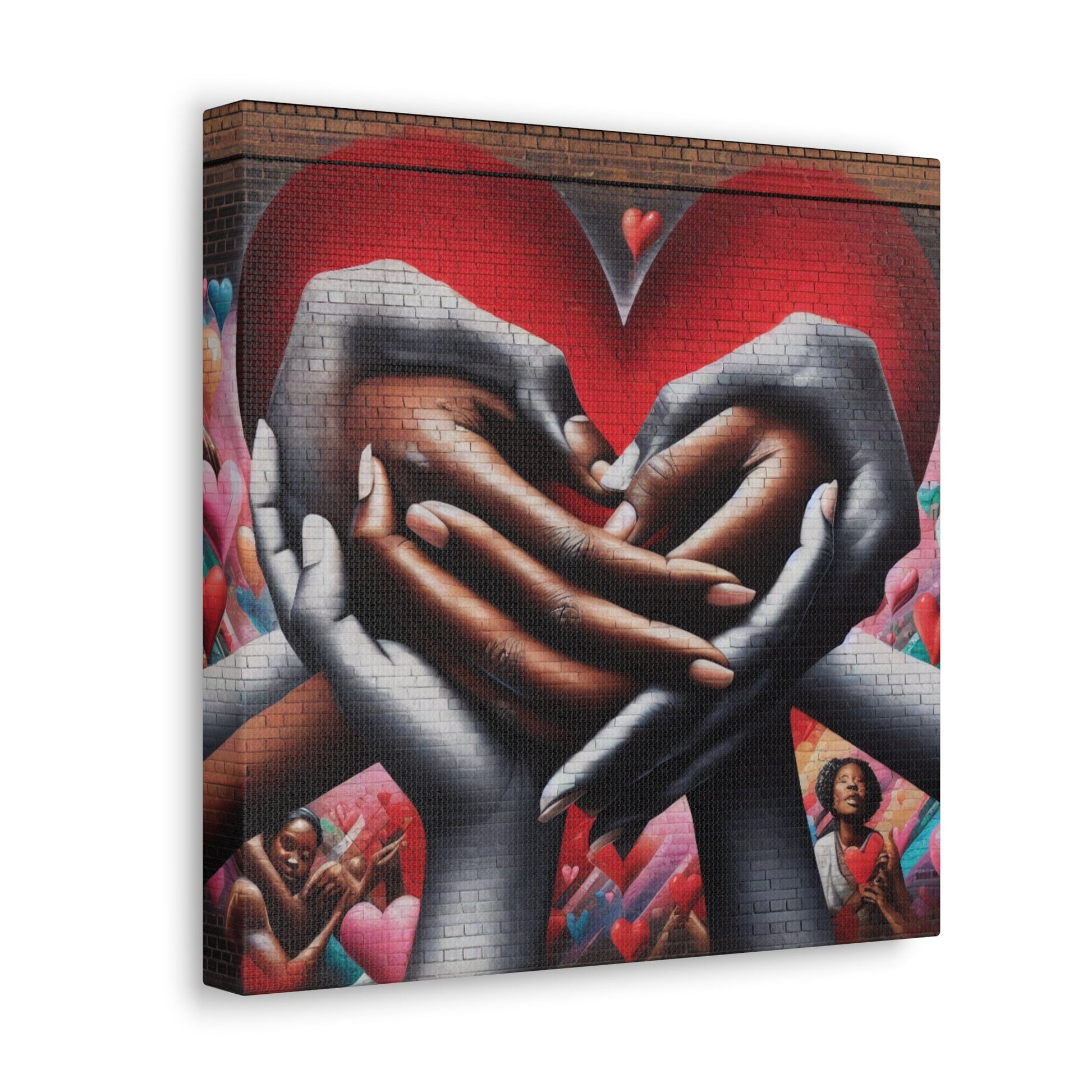 "Intertwined Hearts: A Mural Celebration of Love" - Canvas - Authentic4Us