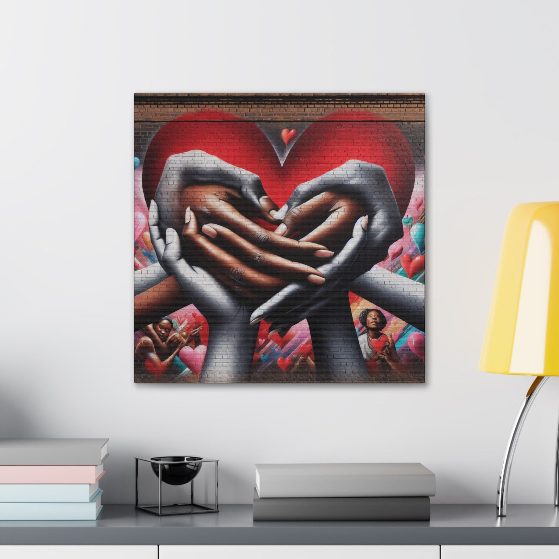 "Intertwined Hearts: A Mural Celebration of Love" - Canvas - Authentic4Us