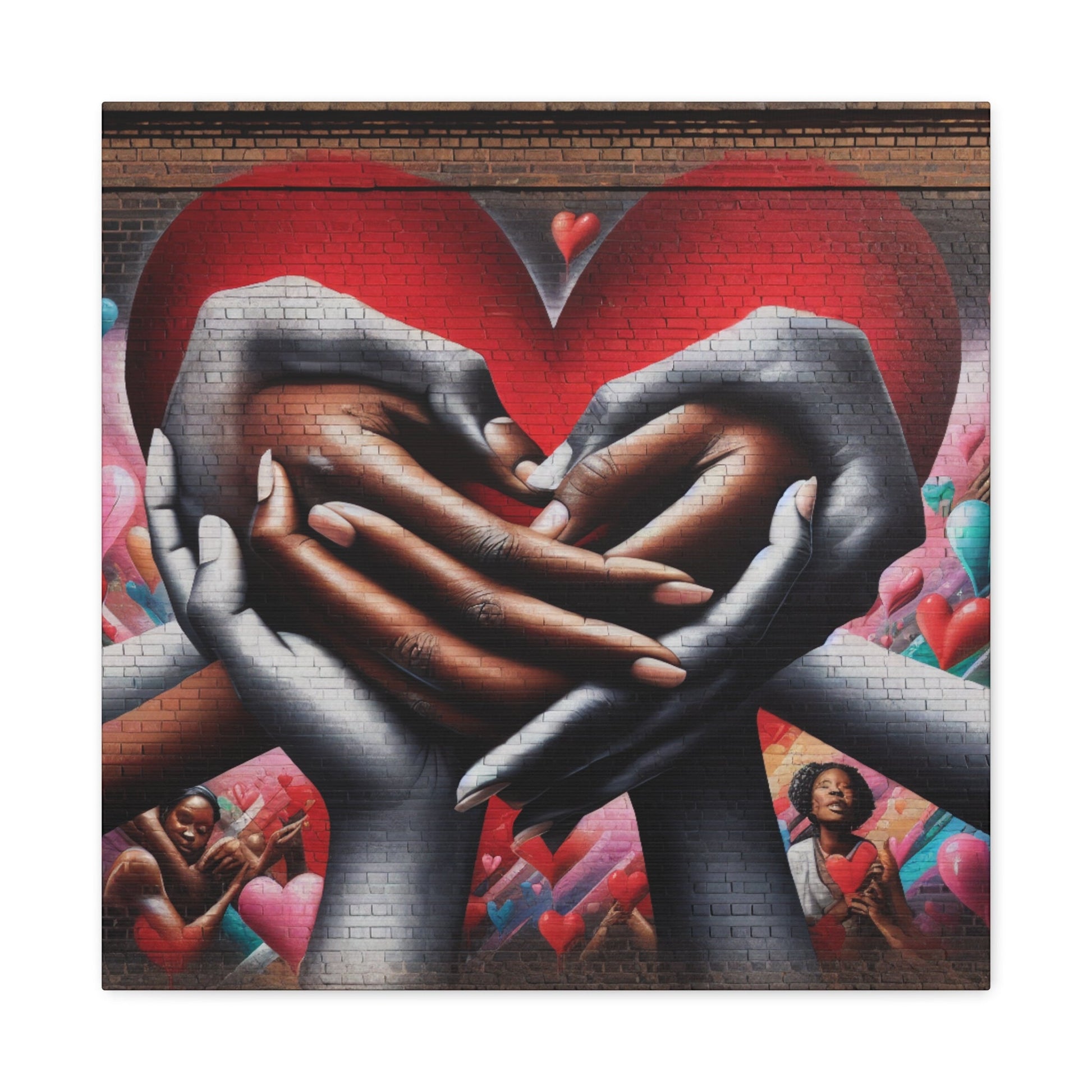 "Intertwined Hearts: A Mural Celebration of Love" - Canvas - Authentic4Us