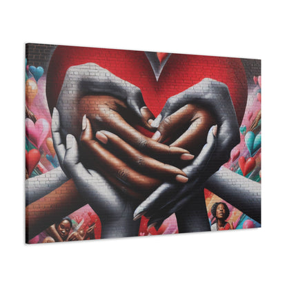 "Intertwined Hearts: A Mural Celebration of Love" - Canvas - Authentic4Us