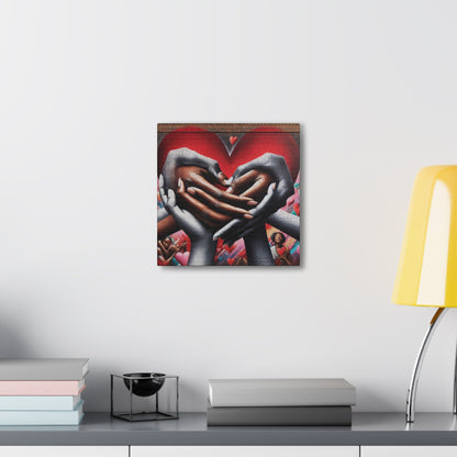 "Intertwined Hearts: A Mural Celebration of Love" - Canvas - Authentic4Us