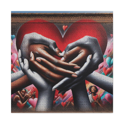 "Intertwined Hearts: A Mural Celebration of Love" - Canvas - Authentic4Us