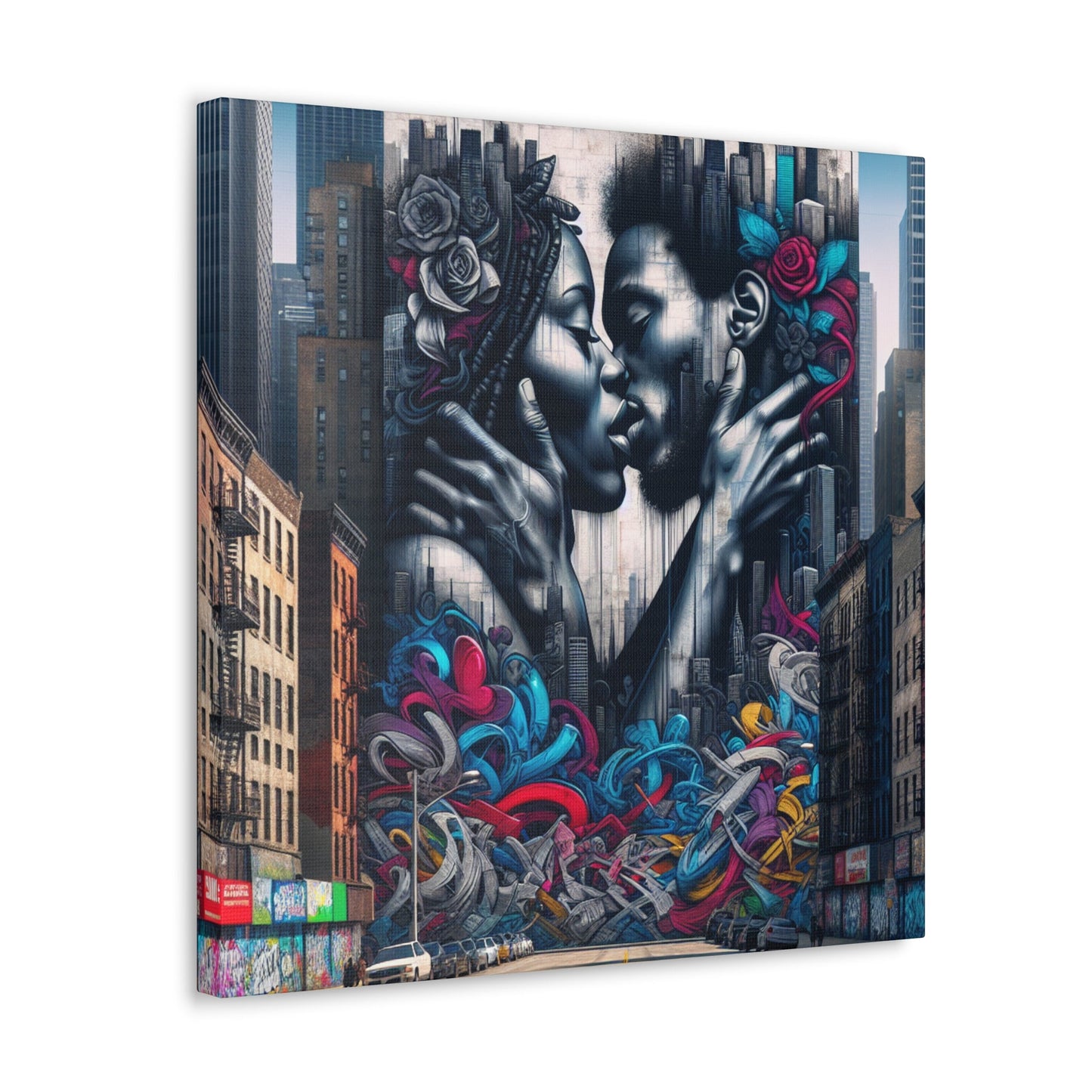 "Intertwined Urban Love Mural" - Canvas - Authentic4Us