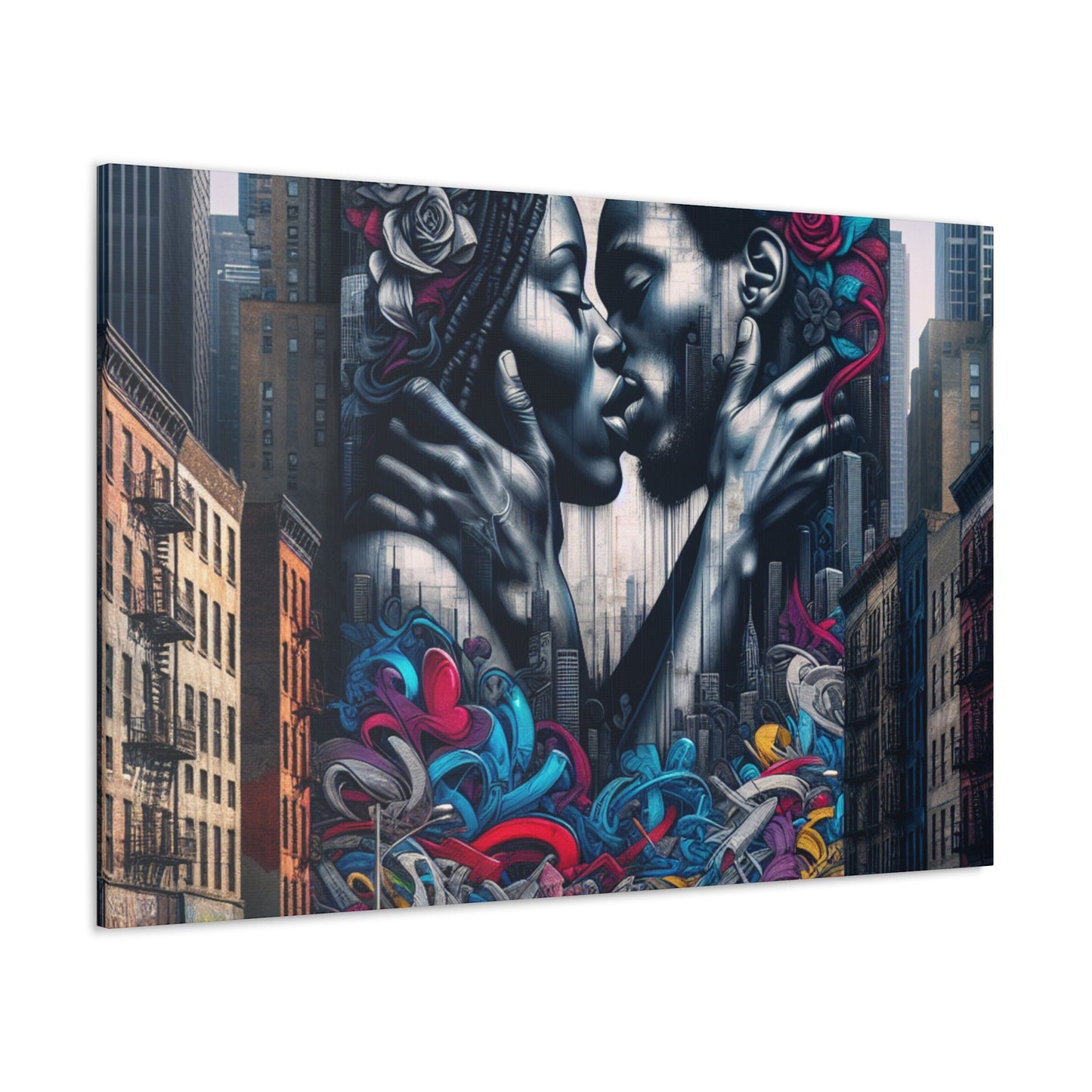 "Intertwined Urban Love Mural" - Canvas - Authentic4Us