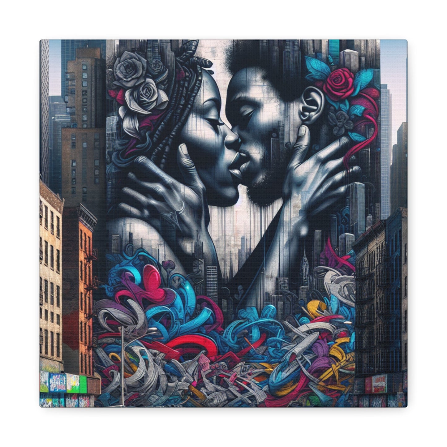 "Intertwined Urban Love Mural" - Canvas - Authentic4Us