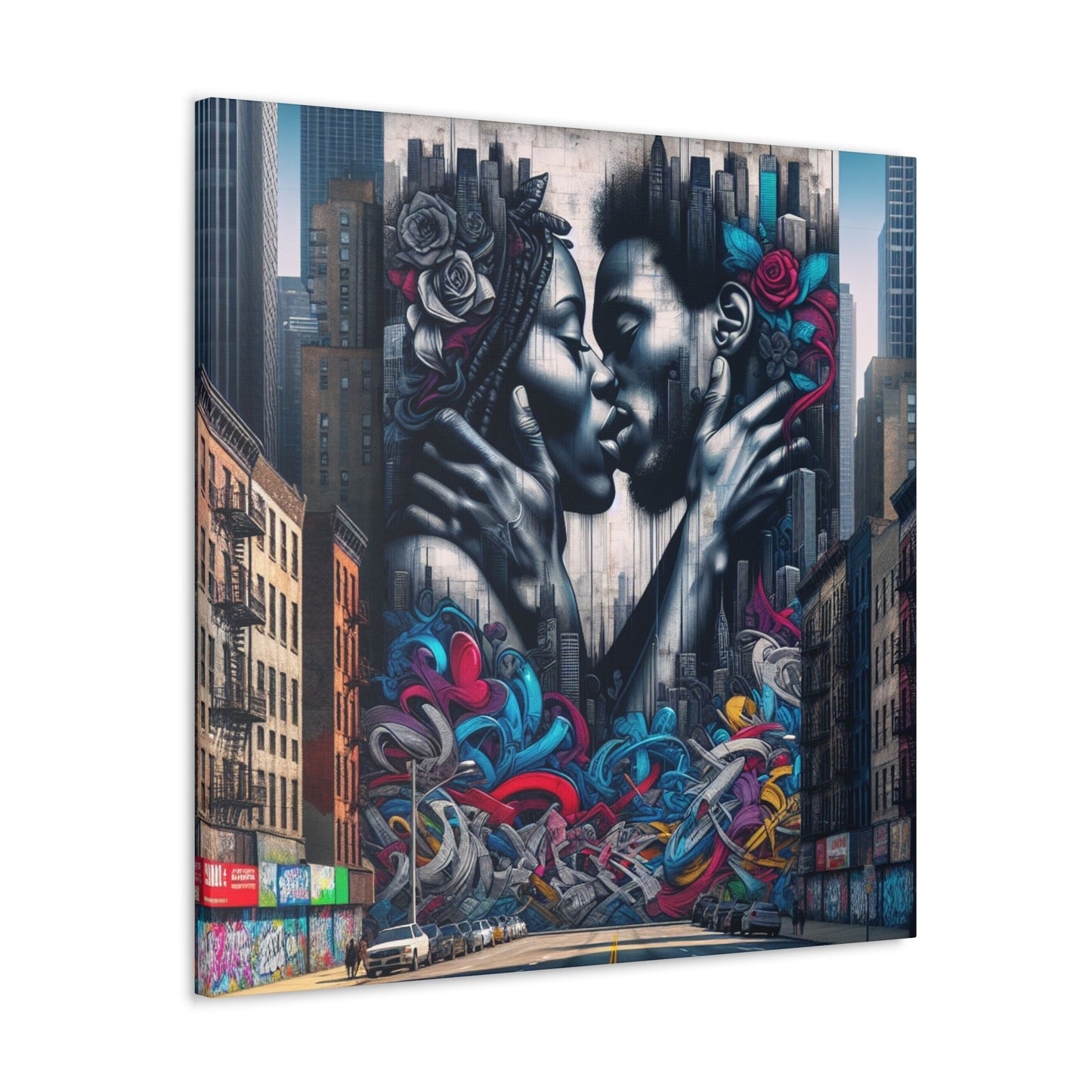 "Intertwined Urban Love Mural" - Canvas - Authentic4Us