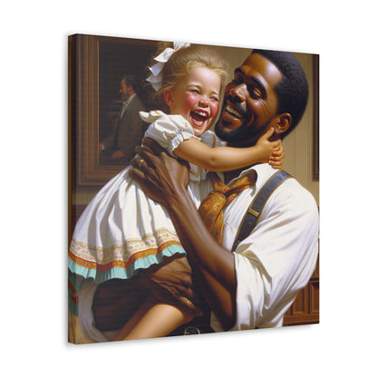 "Joyful Bond: A Heartwarming Interaction" - Canvas - Authentic4Us