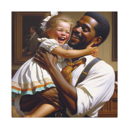 "Joyful Bond: A Heartwarming Interaction" - Canvas - Authentic4Us