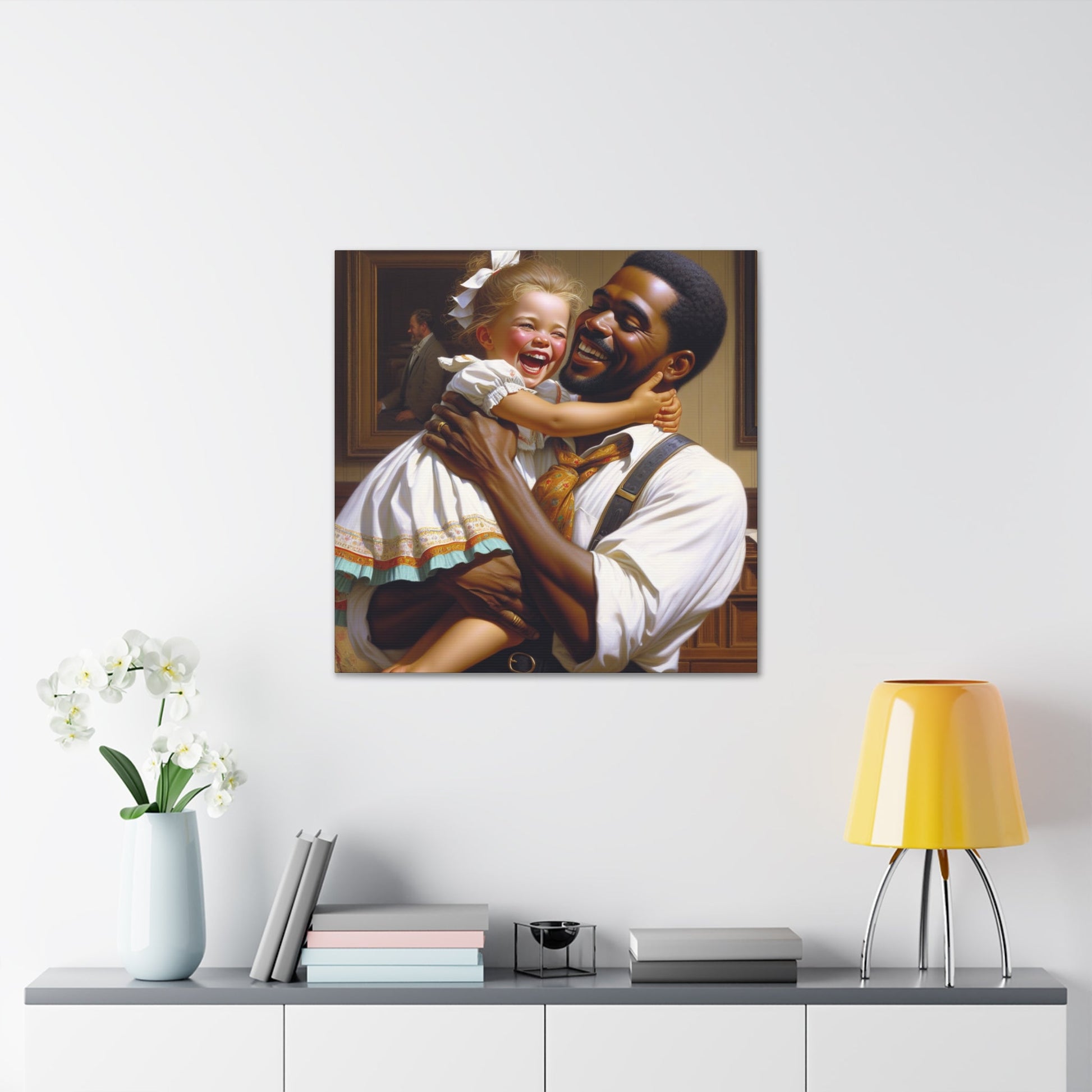 "Joyful Bond: A Heartwarming Interaction" - Canvas - Authentic4Us