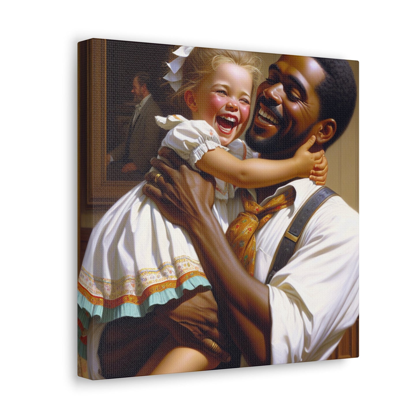 "Joyful Bond: A Heartwarming Interaction" - Canvas - Authentic4Us