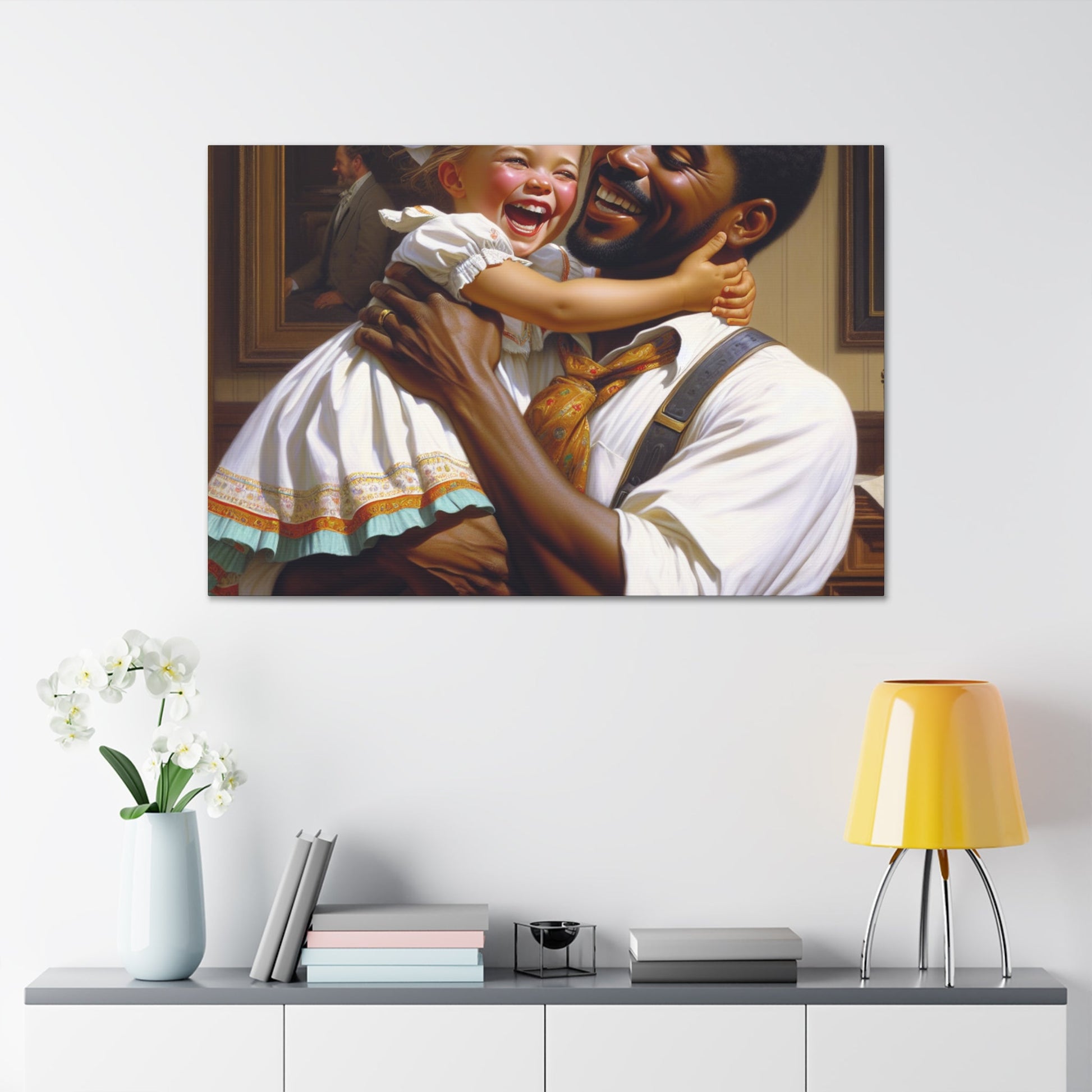 "Joyful Bond: A Heartwarming Interaction" - Canvas - Authentic4Us