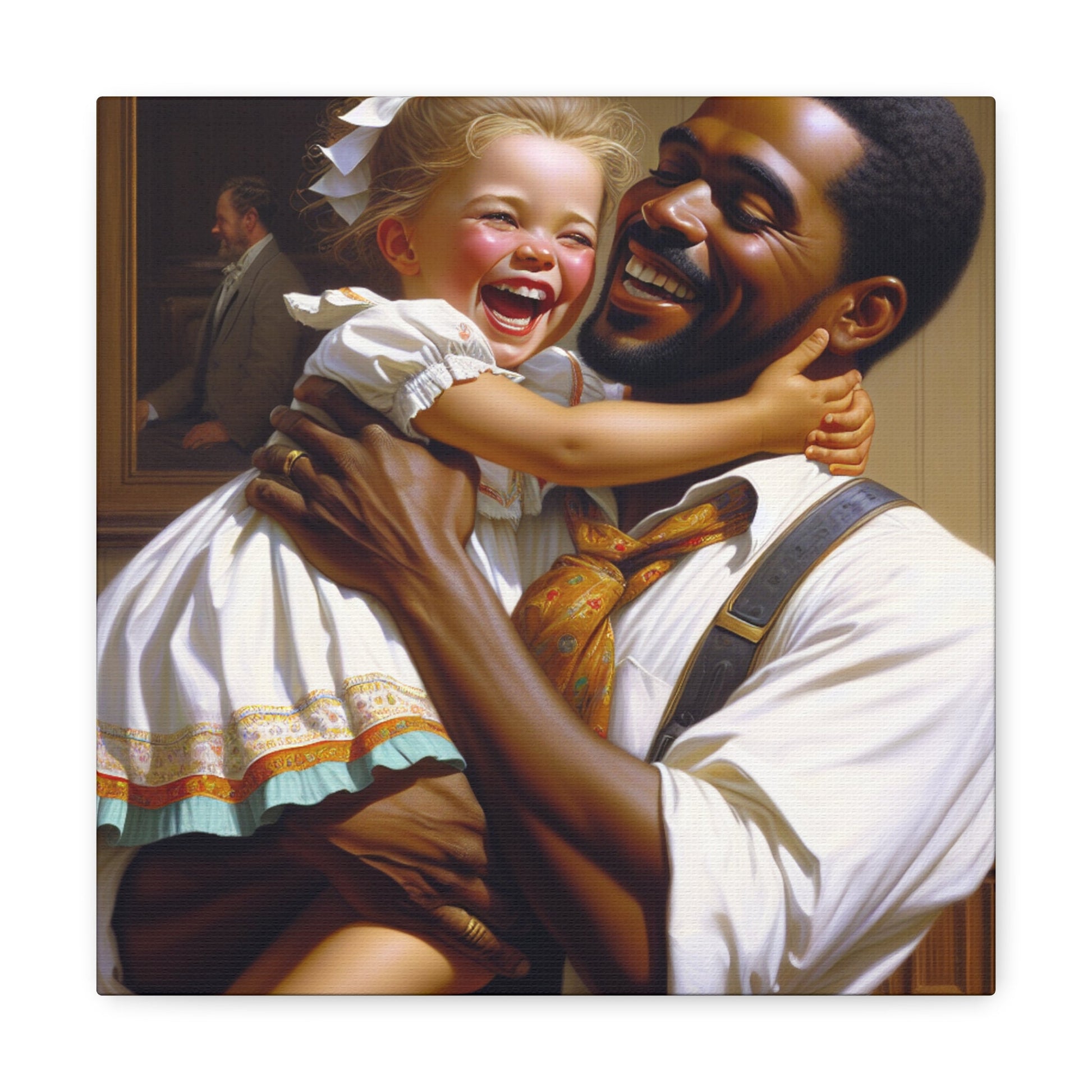 "Joyful Bond: A Heartwarming Interaction" - Canvas - Authentic4Us