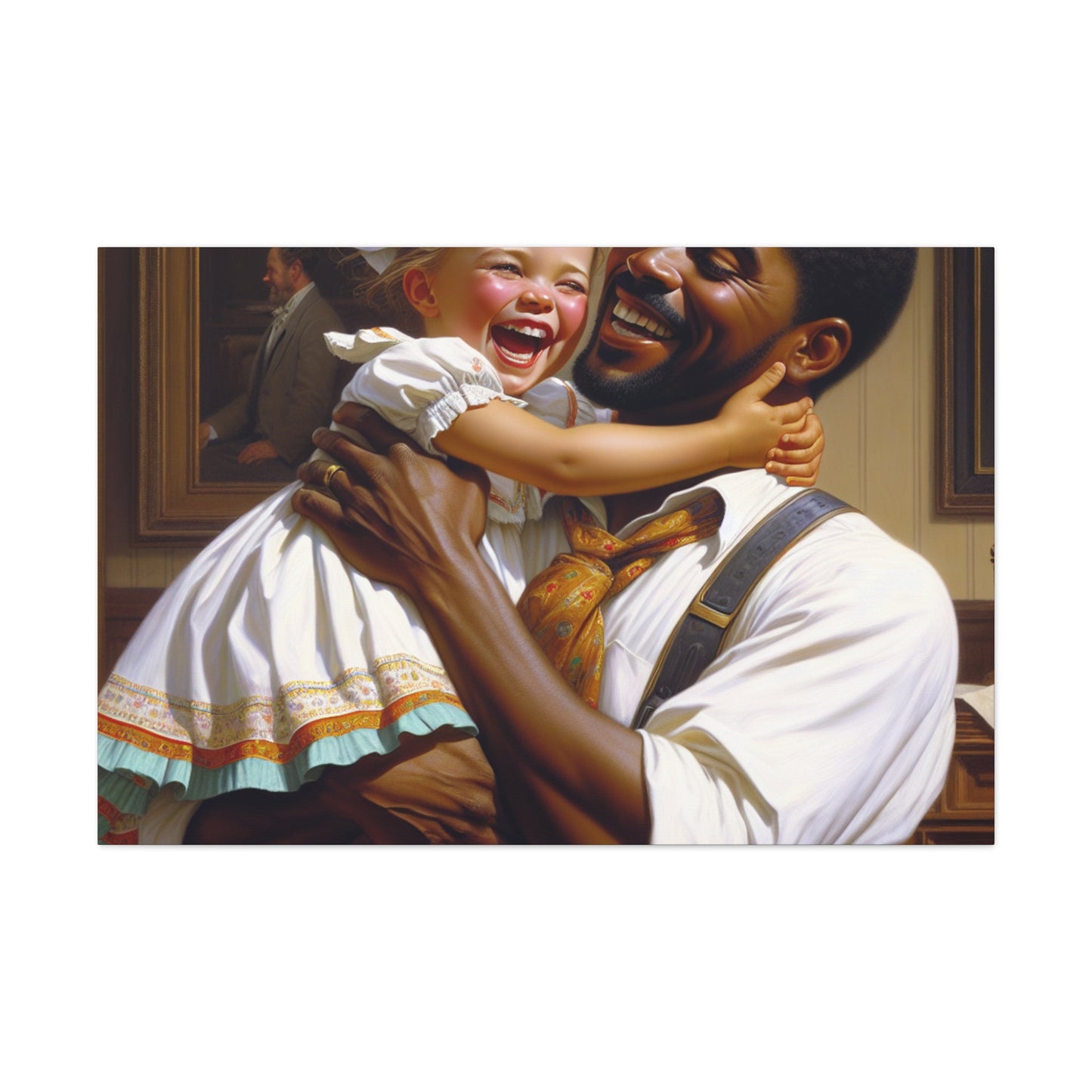 "Joyful Bond: A Heartwarming Interaction" - Canvas - Authentic4Us