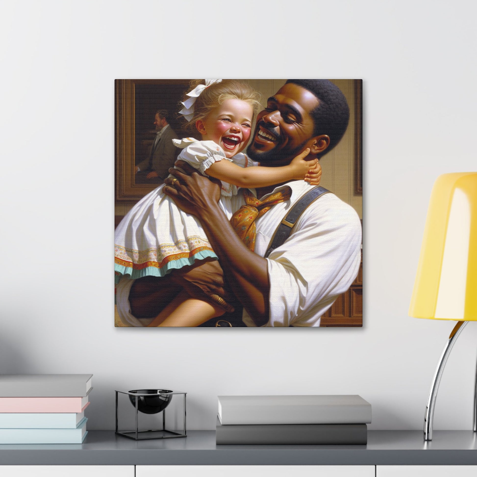 "Joyful Bond: A Heartwarming Interaction" - Canvas - Authentic4Us