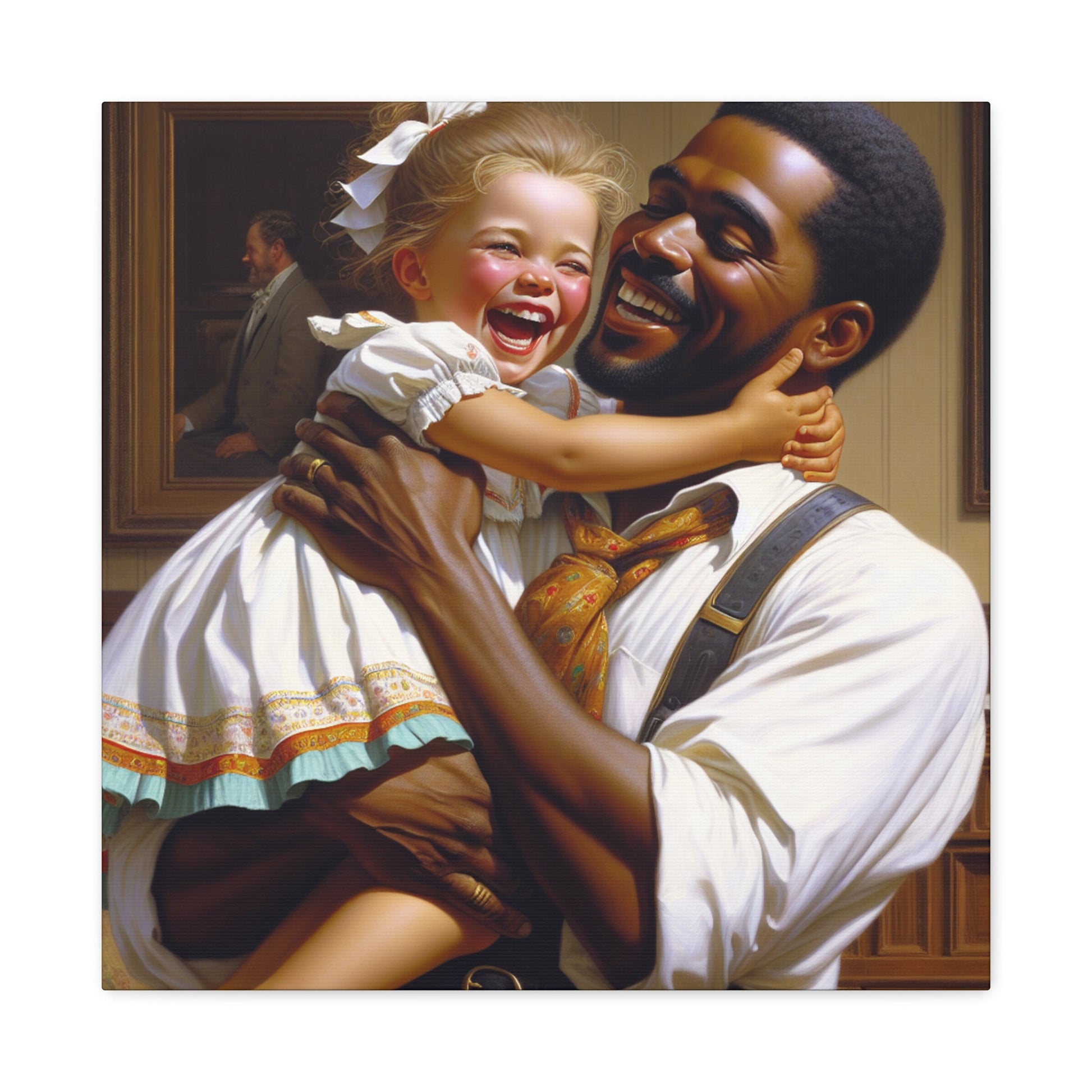 "Joyful Bond: A Heartwarming Interaction" - Canvas - Authentic4Us