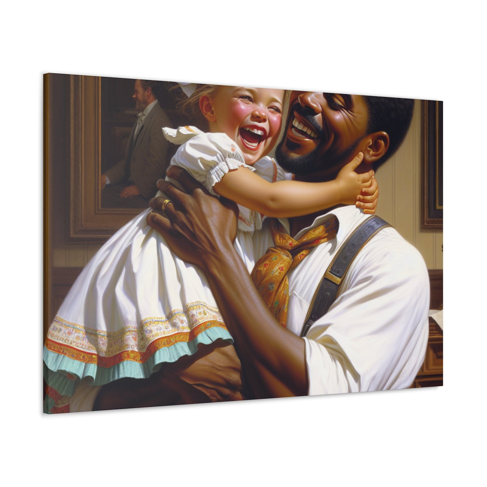 "Joyful Bond: A Heartwarming Interaction" - Canvas - Authentic4Us