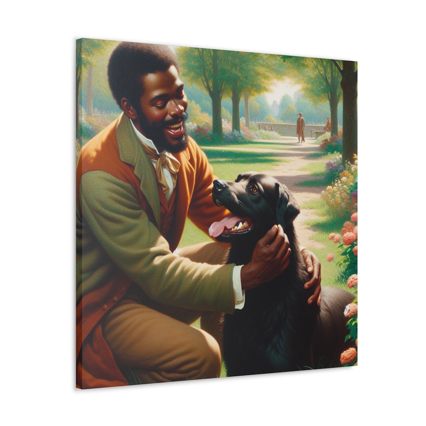 "Joyful Canine Harmony in Nature" - Canvas - Authentic4Us